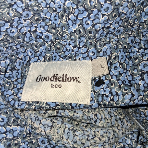 ⚡️Goodfellow & Co. Casual Blue Patterned Button Down Shirt Size Large - Picture 5 of 6